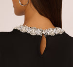 Cap Sleeve Pearly Collar Top In Black 5