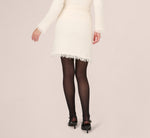 Chenille Boucle Bow Skirt In Ivory Black 5