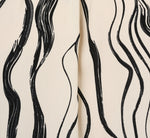 Long Sleeve Tie Neck Blouse In Ivory Black Abstract Brush 7