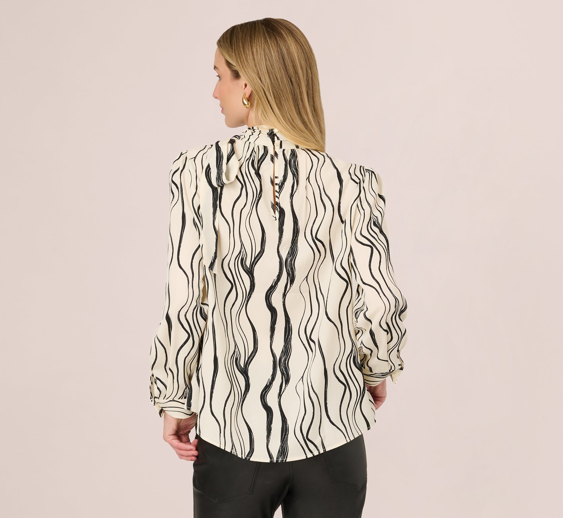 ＊dapangdoudou＊ A&amp;S /new gather blouse Blue with Green Spliced Leopard Flute Sleeve Blouse Scamp & Dude