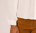 Long Sleeve Semisheer Floral Collar Blouse In Ivory 5