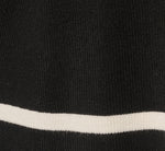 Long Sleeve Drop Shoulder Twofer Sweater In Black Ivory 7