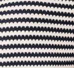 Fringe Trim Cardigan Sweater In Navy Ivory 7