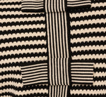 Three Quarter Sleeve Bow Pullover Sweater In Cream Black 7