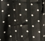 Long Sleeve Chiffon Ruffle Blouse In Black Cream Dot 7