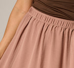 Airflow Topstitch A Line Midi Skirt In Chocolate Malt Cream 4