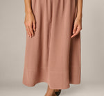 Airflow Topstitch A Line Midi Skirt In Chocolate Malt Cream 5