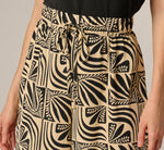 Wide Leg Drawstring Pant In Birch Black Retro Tile 3