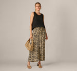 Wide Leg Drawstring Pant In Birch Black Retro Tile 1