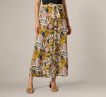 Wide Leg Rope Belt Pants In Amber Green Brushed Leaf 2