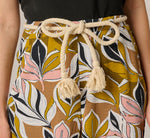 Wide Leg Rope Belt Pants In Amber Green Brushed Leaf 4