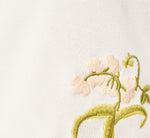 Three Quarter Sleeve Floral Embroidery Cardigan Sweater In Ivory 7