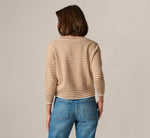V Neck Button Front Cardigan Sweater In Ivory Camel 6
