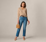 V Neck Button Front Cardigan Sweater In Ivory Camel 2