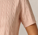 Short Sleeve Beaded Collar Pullover Sweater In Pink Whisper 5