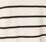 Short Sleeve Drop Shoulder Twofer Sweater In Ivory Black W  Ivory 7