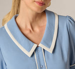 Puff Sleeve Sailor Collar Blouse In Rainwashed Ivory 4