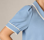 Puff Sleeve Sailor Collar Blouse In Rainwashed Ivory 5