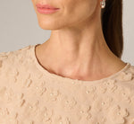 Short Sleeve 3D Flower Bubble Top In Champagne Blush 4