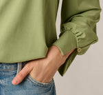 Bishop Sleeve Embroidered Blouse In Eucalyptus 5