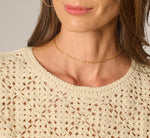 Short Sleeve Open Crochet Top In Cream 5