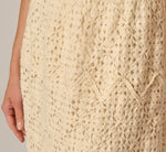 Crochet Knit Dagger Hem Midi Skirt In Cream 5