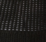 Open Knit Whipstitch Flounce Polo Sweater In Black Cream 8