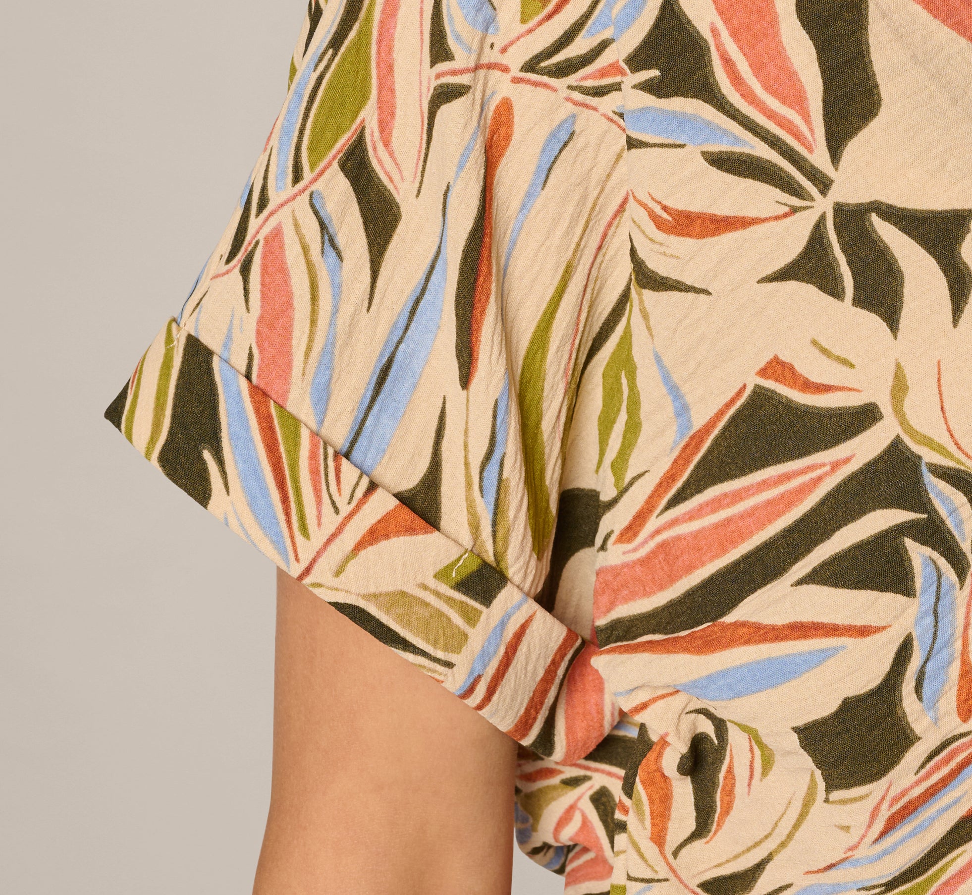 Black Short Sleeve Open Twist Front Top - Adrianna Papell
