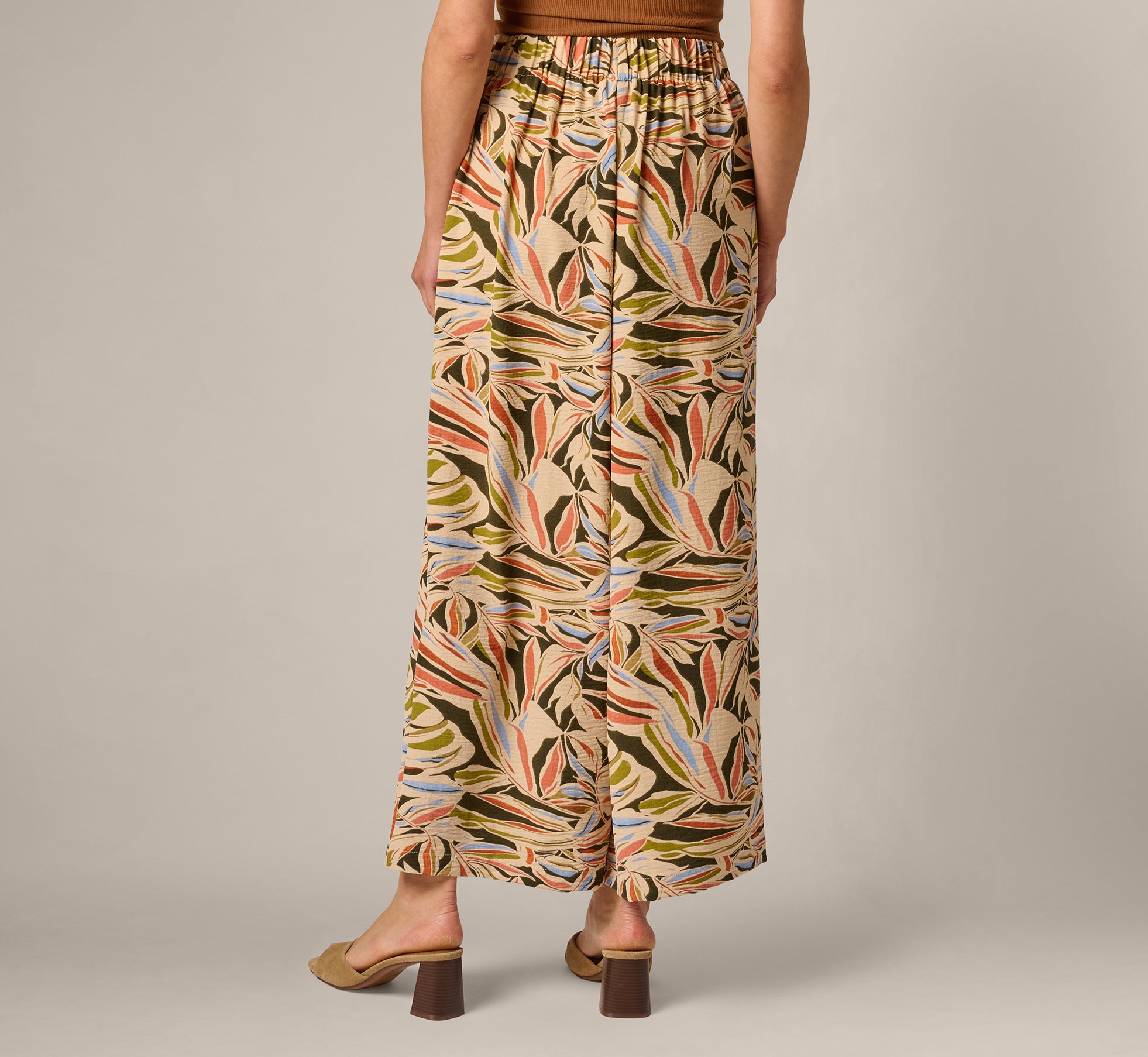Black Wide Leg Airflow Crinkle Pant - Adrianna Papell