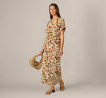 Wide Leg Airflow Crinkle Pant In Watercolor Leaf 2