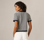Short Sleeve Polo Collar Sweater In Blue Moon Ivory 7