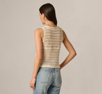 Open Knit Floral Crochet Vest In Oatmeal 7