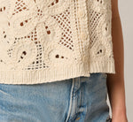 Open Knit Floral Crochet Vest In Oatmeal 6