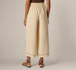 Floral Embroidery Wide Leg Pant In Pale Oak 6