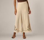 Floral Embroidery Wide Leg Pant In Pale Oak 3