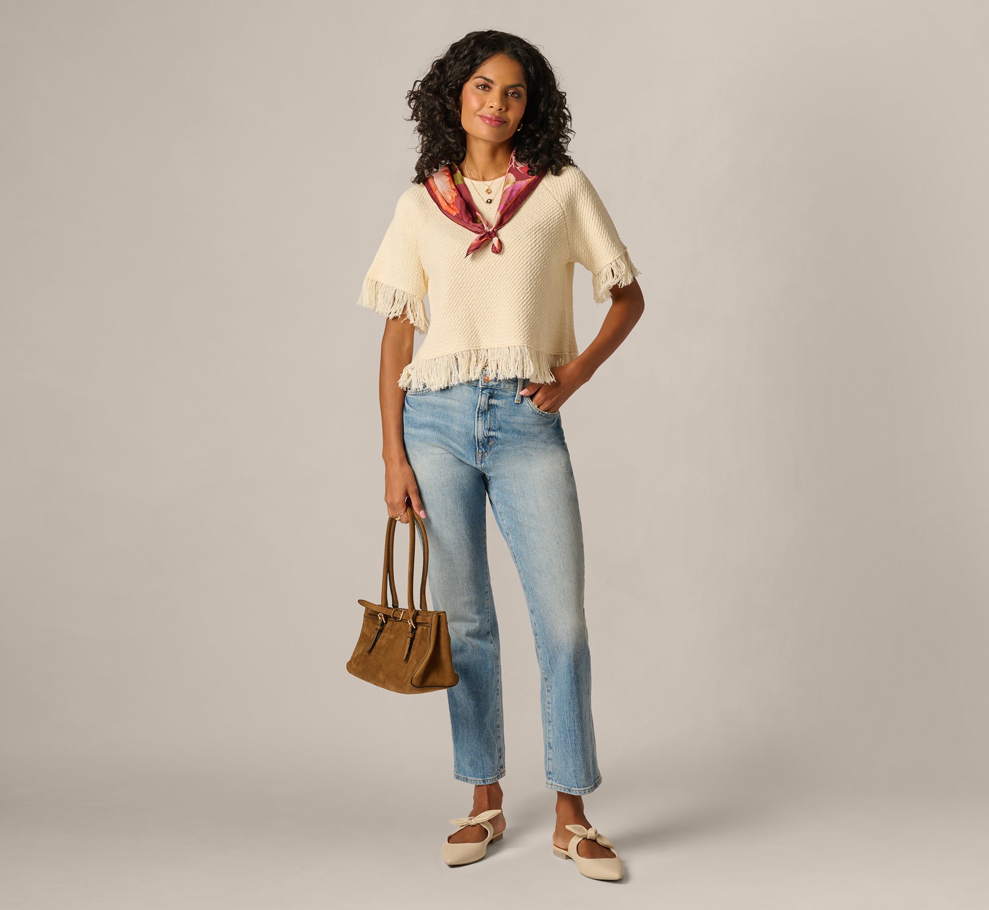 トップス Acka fringe american sleeve tops fringe american sleeve tops – Acka online store