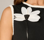 Floral Applique Sweater Vest In Black Cream 5