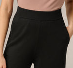 Cable Trim Sweater Knit Pant In Black Cream 4