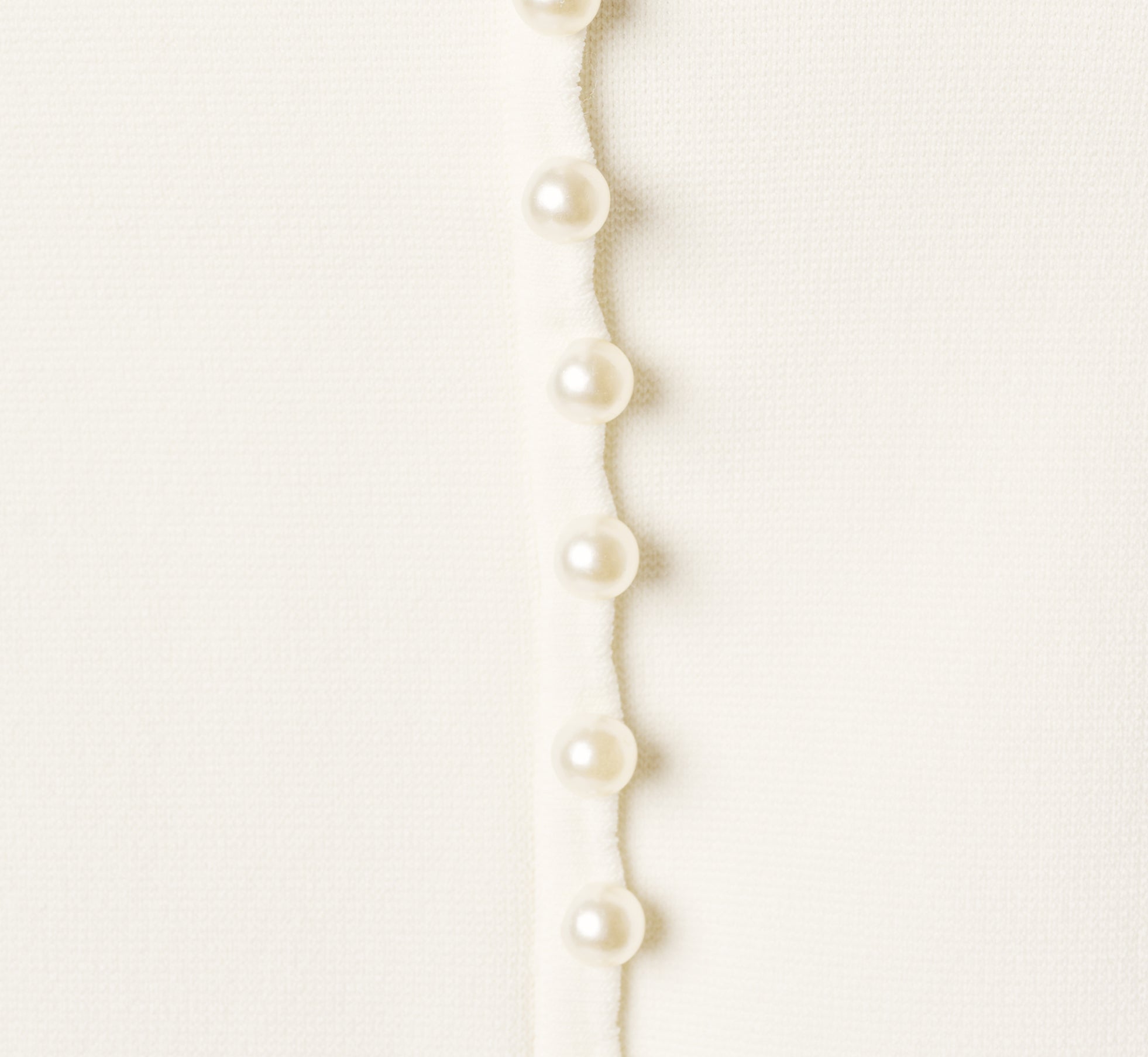 Puff Sleeve Pearly Trim Collared Sweater In Meringue 1
