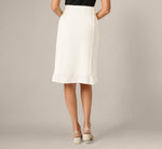 Pearly Trim Knit Midi Skirt In Meringue 5