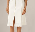 Pearly Trim Knit Midi Skirt In Meringue 3