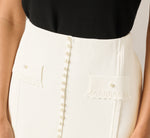 Pearly Trim Knit Midi Skirt In Meringue 4