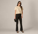 Short Sleeve Floral Sequin Crochet Top In Seedpearl 3