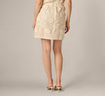 Floral Sequin Crochet Mini Skirt In Seedpearl 5