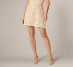Floral Sequin Crochet Mini Skirt In Seedpearl 2