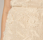 Floral Sequin Crochet Mini Skirt In Seedpearl 3