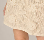 Floral Sequin Crochet Mini Skirt In Seedpearl 4