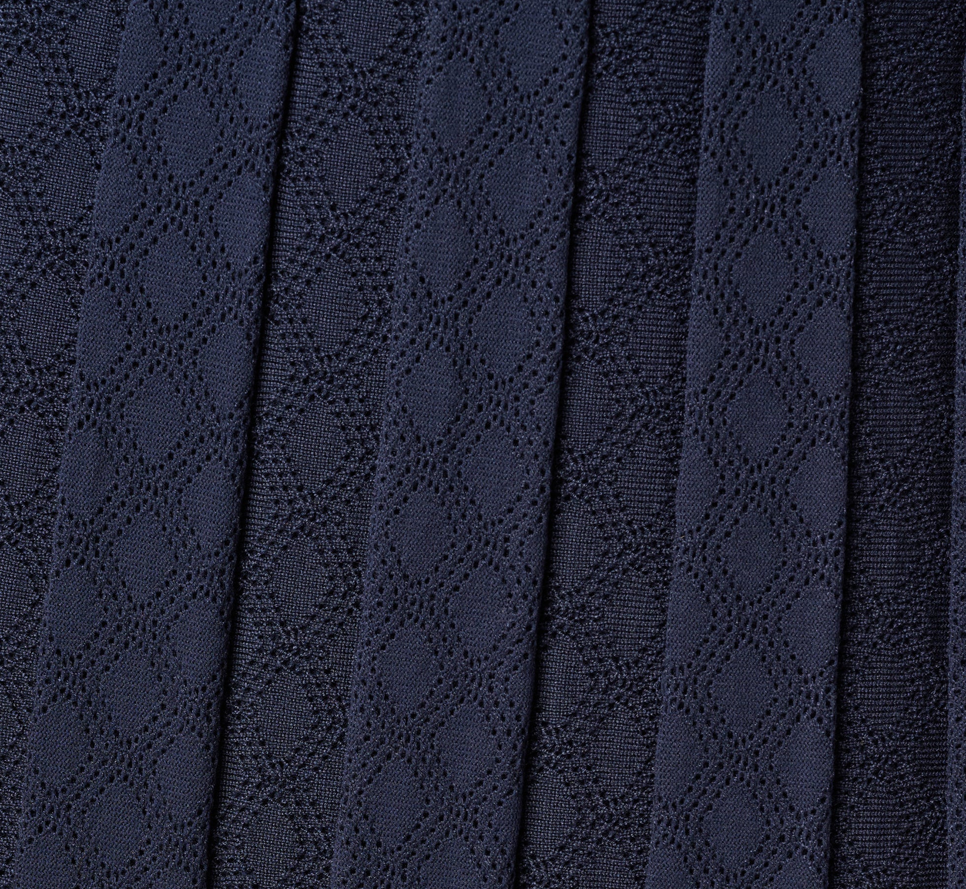 Pointelle Knit Tipped Midi Skirt In Navy Ivory 1