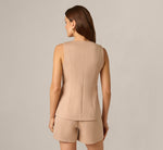 Ponte Knit Vest Top In Desert Dust 4