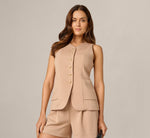 Ponte Knit Vest Top In Desert Dust 6